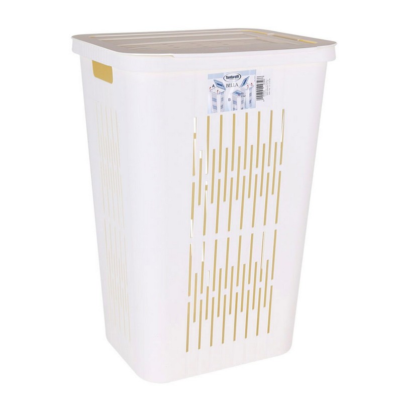 Panier à linge Bella Blanc 60 L (40,5 x 33 x 59 cm) - Acheter à 16,07 € seulement chez Collector's Boutique