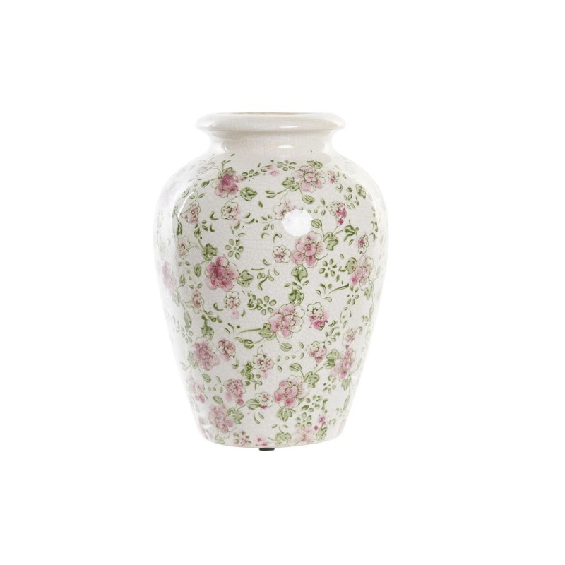 Vase DKD Home Decor Blanc Vert Bordeaux Grès Shabby Chic (18 x 18 x 25 cm) - Acheter à 20,94 € seulement chez Collector's Boutiq