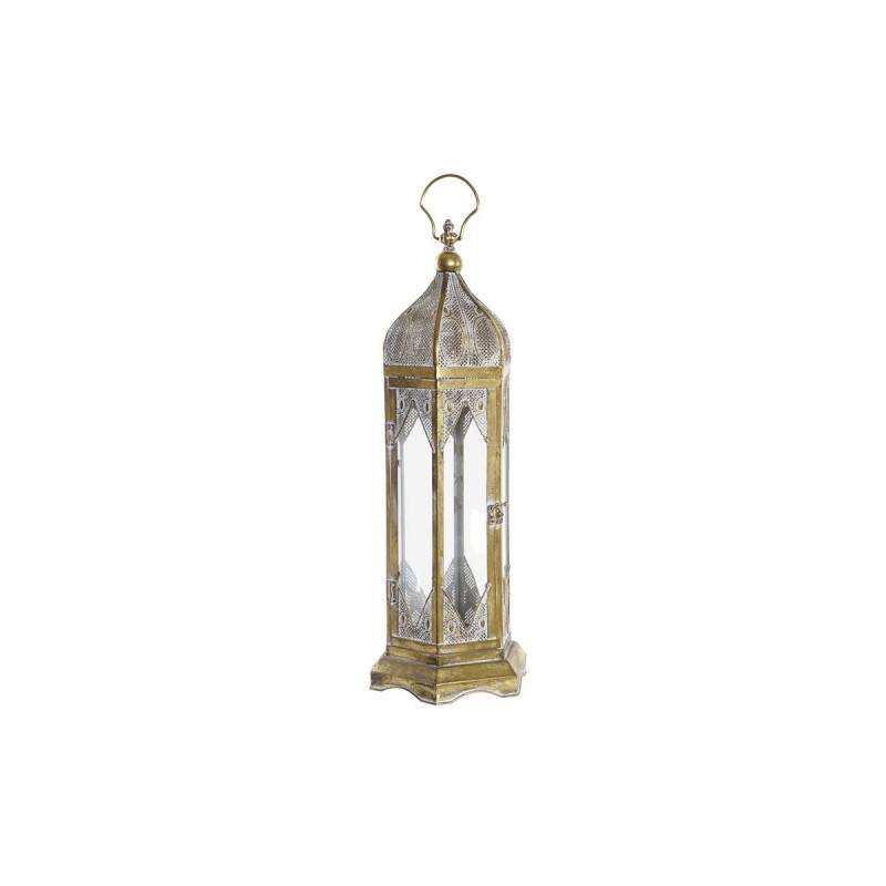 Lanterne DKD Home Decor Verre Doré Métal (24 x 24 x 64 cm) - Acheter à 65,05 € seulement chez Collector's Boutique