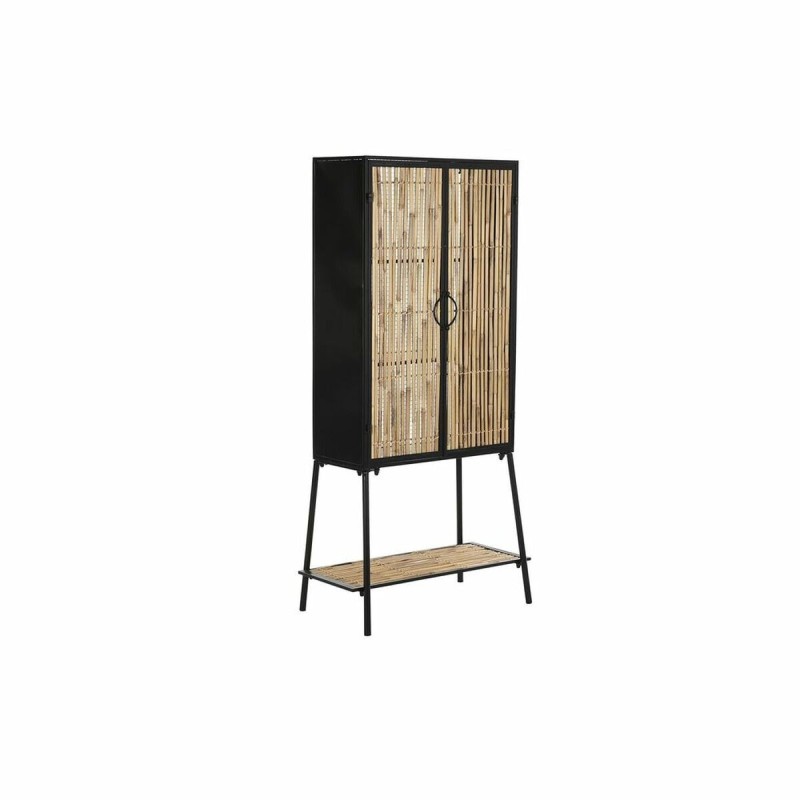 Buffet DKD Home Decor Noir Naturel Métal Rotin (65 x 35 x 130,5 cm) - Acheter à 211,12 € seulement chez Collector's Boutique