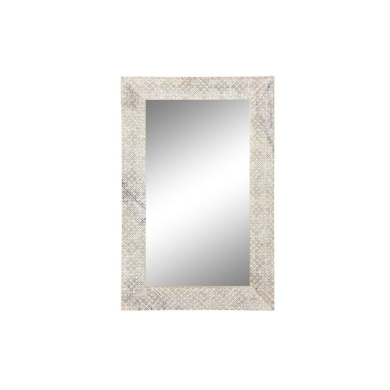 Miroir mural DKD Home Decor Naturel Blanc Bois de manguier (76,5 x 3 x 122 cm) - Acheter à 160,54 € seulement chez Collector's B