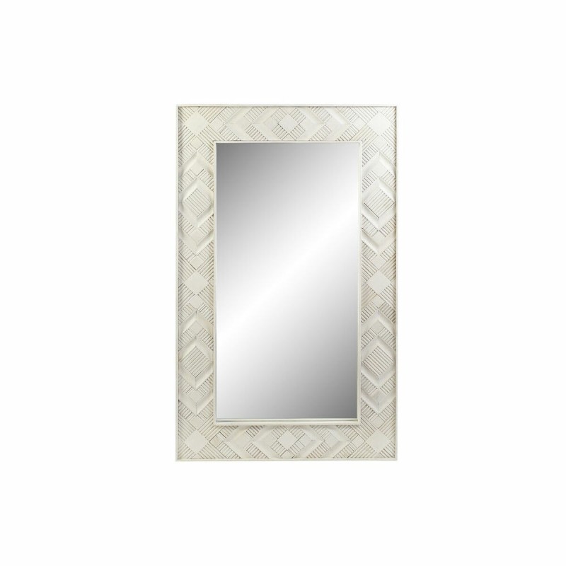 Miroir mural DKD Home Decor Blanc Bois de manguier Losanges (154 x 4 x 92 cm) - Acheter à 321,10 € seulement chez Collector's Bo