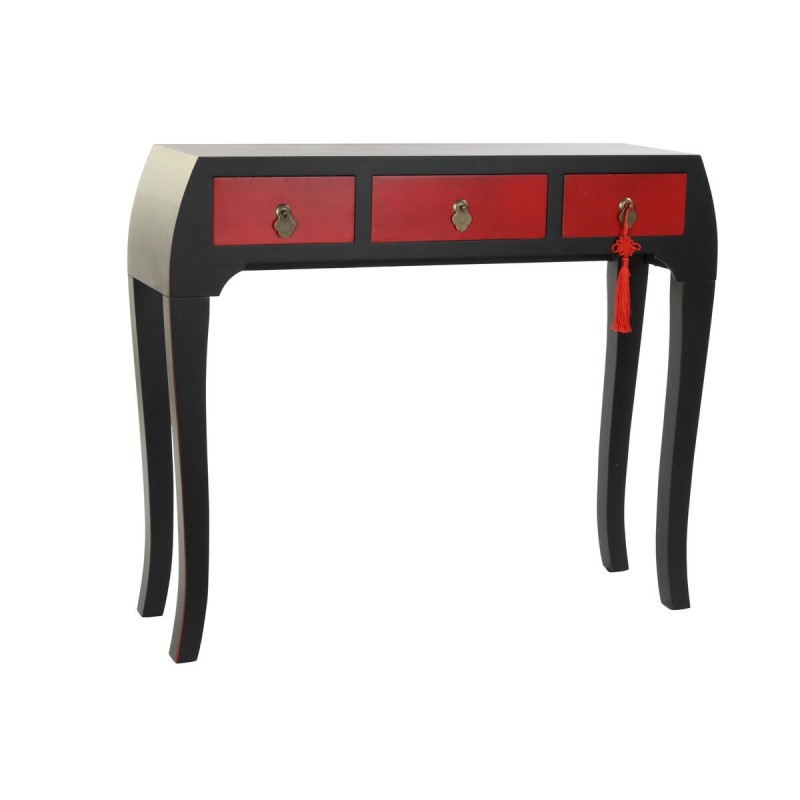 Console DKD Home Decor Sapin Rouge Noir MDF Oriental (96 x 27 x 80 cm) - Acheter à 139,88 € seulement chez Collector's Boutique