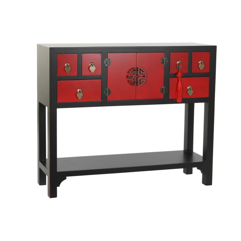 Console DKD Home Decor Sapin Rouge Noir MDF Oriental (95 x 25 x 78,5 cm) - Acheter à 173,88 € seulement chez Collector's Boutiqu