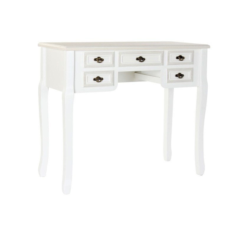 Bureau DKD Home Decor MDF Aluminium Blanc (90 x 40 x 78 cm) - Acheter à 155,15 € seulement chez Collector's Boutique