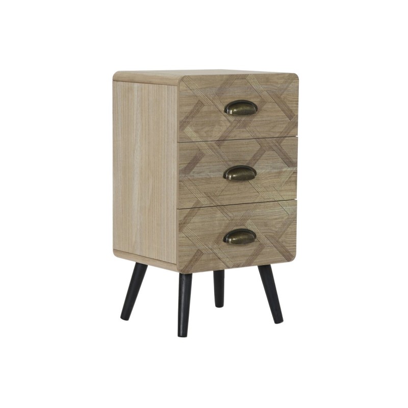 Table de Nuit DKD Home Decor Naturel Bois Géométrique (37 x 31 x 65 cm) - Acheter à 113,74 € seulement chez Collector's Boutique