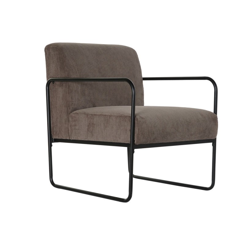 Fauteuil DKD Home Decor Noir Marron Polyester Fer (64 x 74 x 79 cm) - Acheter à 285,20 € seulement chez Collector's Boutique