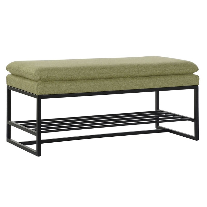 Banc de Pied de Lit DKD Home Decor Noir Vert Polyester Fer (80 x 36 x 35 cm) - Acheter à 142,42 € seulement chez Collector's Bou