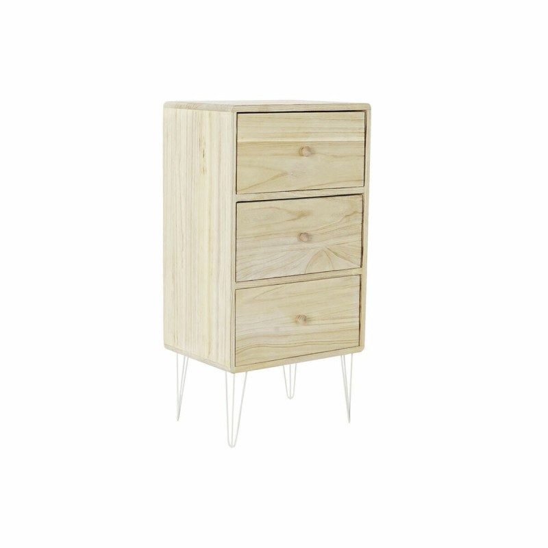 Caisson à Tiroirs DKD Home Decor Naturel Métal Bois de paulownia (40 x 29 x 78 cm) - Acheter à 77,40 € seulement chez Collector'