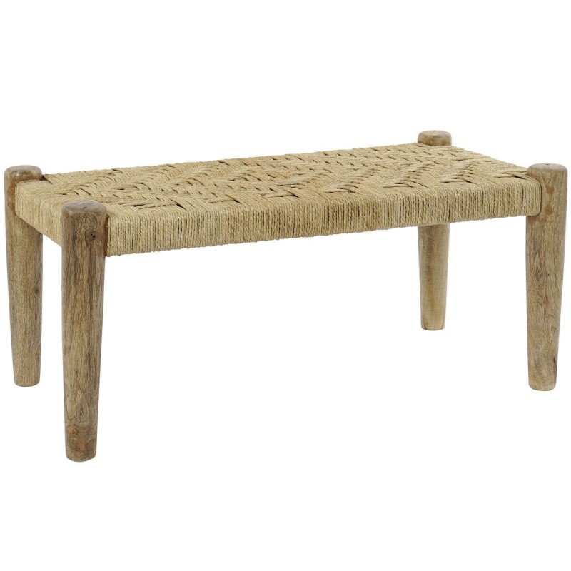 Banquette DKD Home Decor Naturel Corde Bois de manguier (88 x 42 x 39,5 cm) - Acheter à 112,70 € seulement chez Collector's Bout