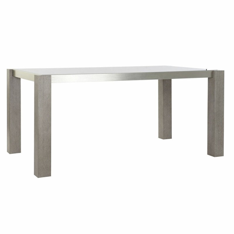 Table de Salle à Manger DKD Home Decor Verre Gris Aluminium Chêne Verre trempé (162 x 92 x 74 cm) - Acheter à 517,78 € seulement