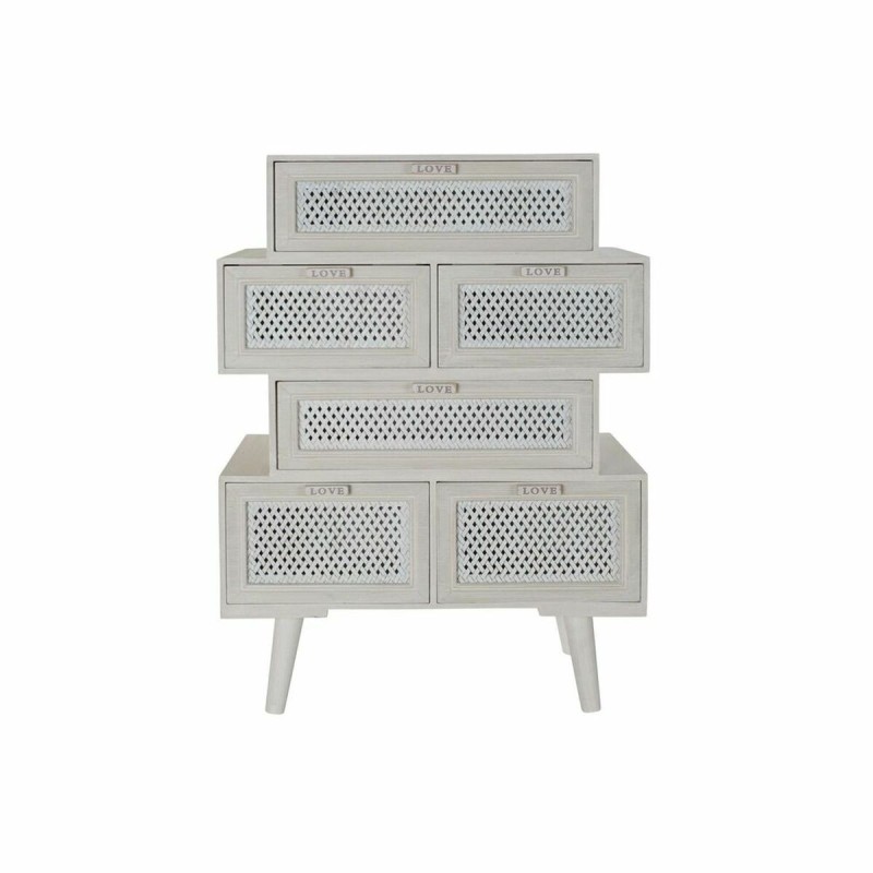 Caisson à Tiroirs DKD Home Decor Bois Blanc (60 x 32,5 x 84 cm) - Acheter à 144,62 € seulement chez Collector's Boutique