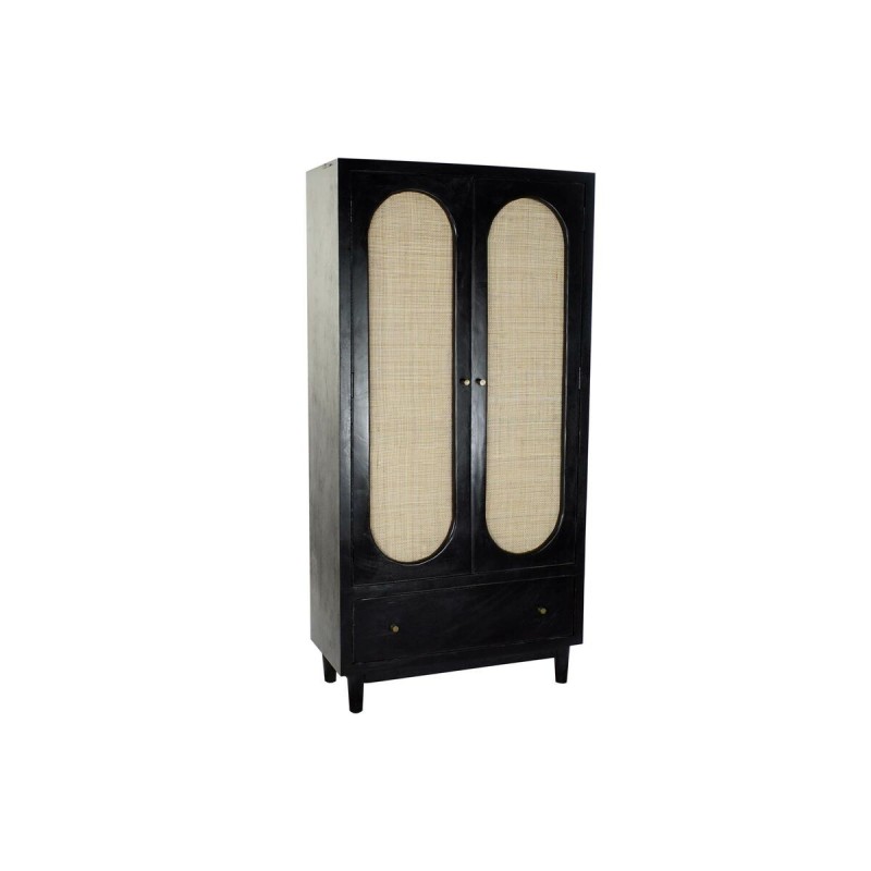 Armoire DKD Home Decor Naturel Noir Rotin Bois de manguier (90 x 40 x 180 cm) - Acheter à 660,95 € seulement chez Collector's Bo