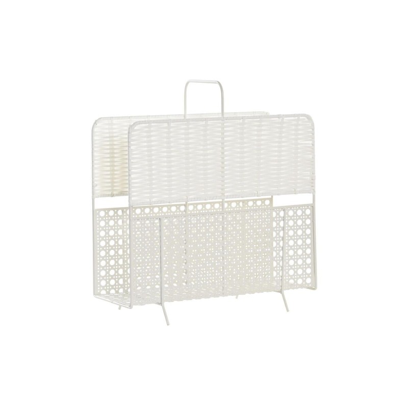 Porte-revues DKD Home Decor Naturel Métal Blanc osier (36,5 x 15 x 41 cm) - Acheter à 37,68 € seulement chez Collector's Boutiqu