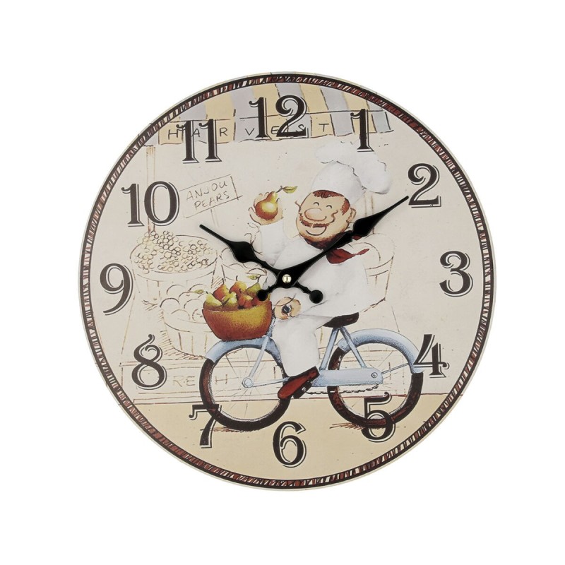 Horloge Murale Quid Cuisinier Bois (34 cm) - Acheter à 11,58 € seulement chez Collector's Boutique