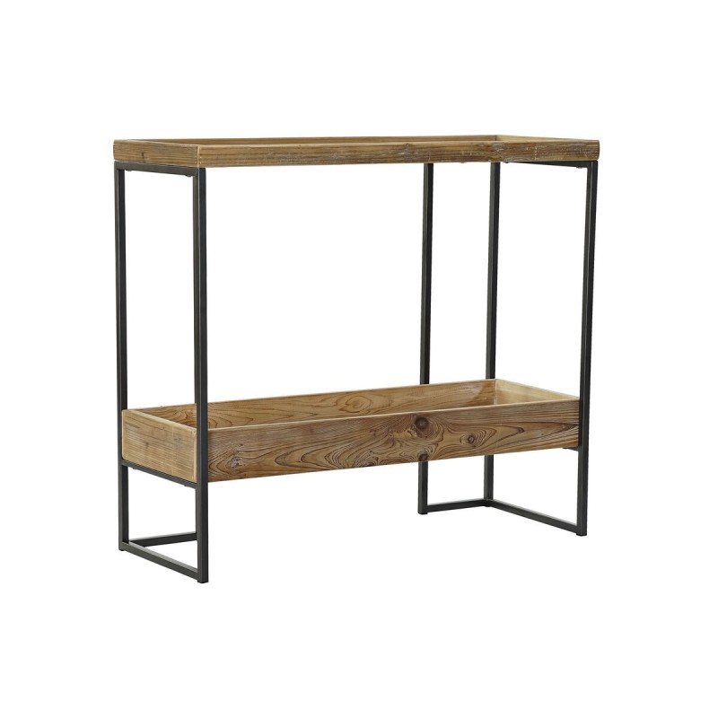 Console DKD Home Decor Sapin Noir Métal Marron Clair (90 x 35 x 80 cm) - Acheter à 185,44 € seulement chez Collector's Boutique