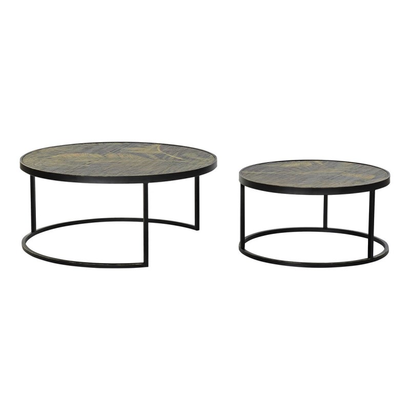 Jeu de 2 tables DKD Home Decor Sapin Métal (80 x 80 x 35 cm) - Acheter à 255,04 € seulement chez Collector's Boutique