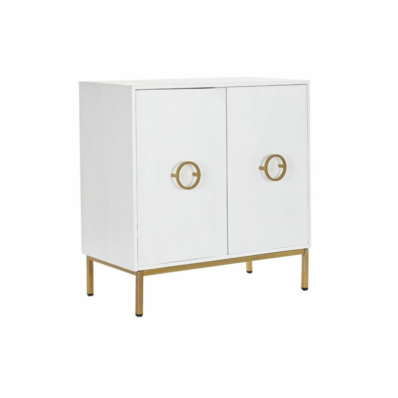 Buffet DKD Home Decor Blanc Doré Métal Bois de manguier (80 x 37,5 x 80 cm) - Acheter à 284,12 € seulement chez Collector's Bout