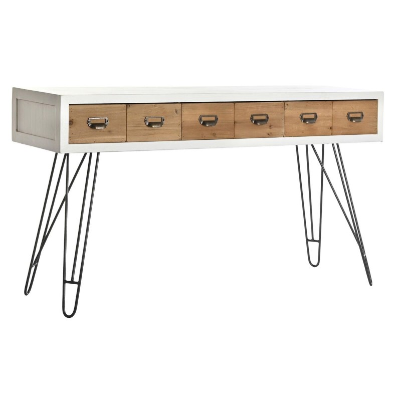 Console DKD Home Decor Sapin Naturel Métal Blanc (140 x 40 x 77 cm) - Acheter à 285,38 € seulement chez Collector's Boutique