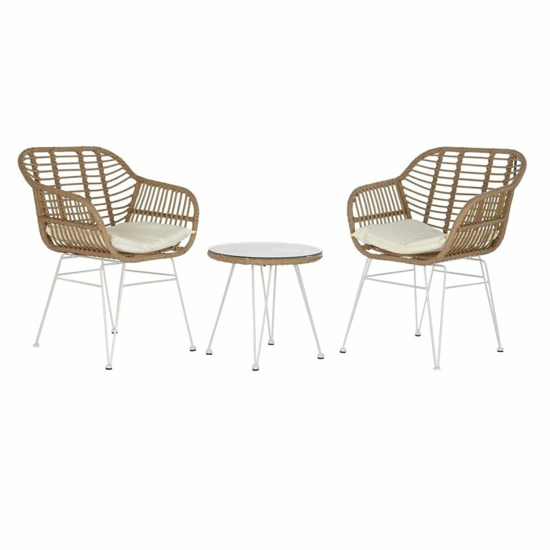 Cage DKD Home Decor Verre Métal Polyester rotin synthétique Rotin Jardin (56 x 57,5 x 82 cm) (3 pcs) - Acheter à 233,46 € seulem