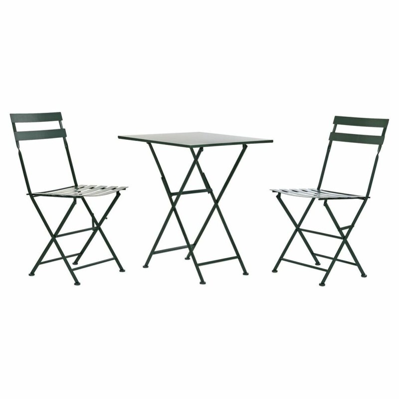 Ensemble Table + 2 Chaises DKD Home Decor Vert Métal (60 x 60 x 75 cm) - Acheter à 145,94 € seulement chez Collector's Boutique