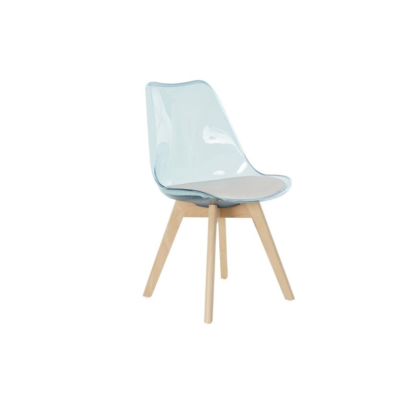 Chaise de Salle à Manger DKD Home Decor Naturel Bleu Blanc PVC Bouleau (54 x 47 x 81 cm) - Acheter à 61,02 € seulement chez Coll