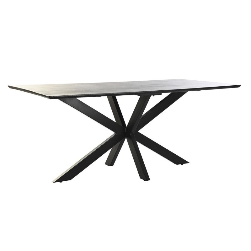 Table de Salle à Manger DKD Home Decor Noir Métal Bois de manguier (180 x 90 x 76 cm) - Acheter à 389,09 € seulement chez Collec