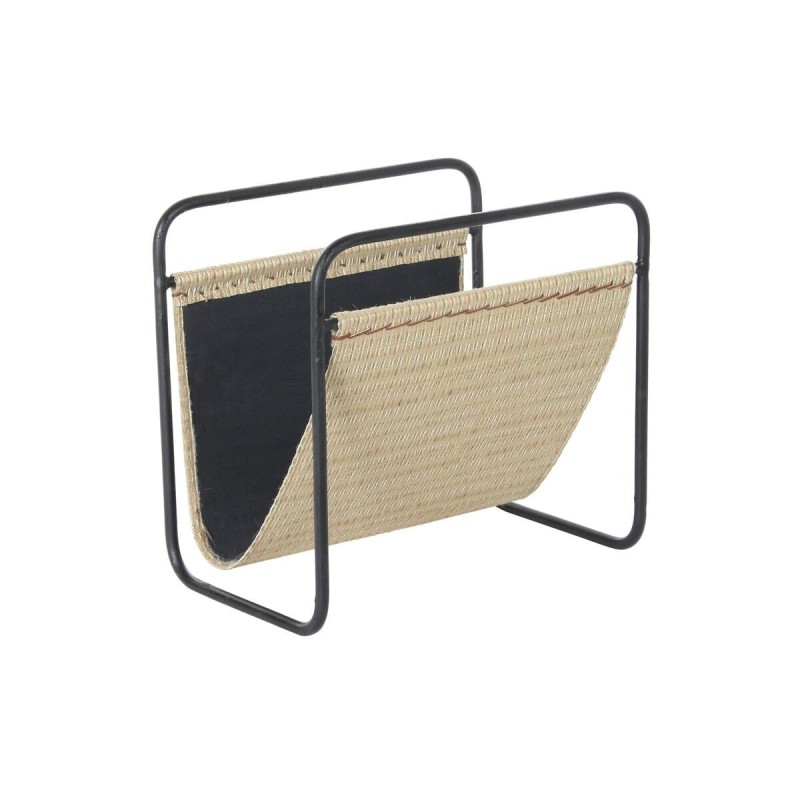 Porte-revues DKD Home Decor Naturel Noir Métal Rotin (39 x 26 x 36 cm) - Acheter à 51,58 € seulement chez Collector's Boutique