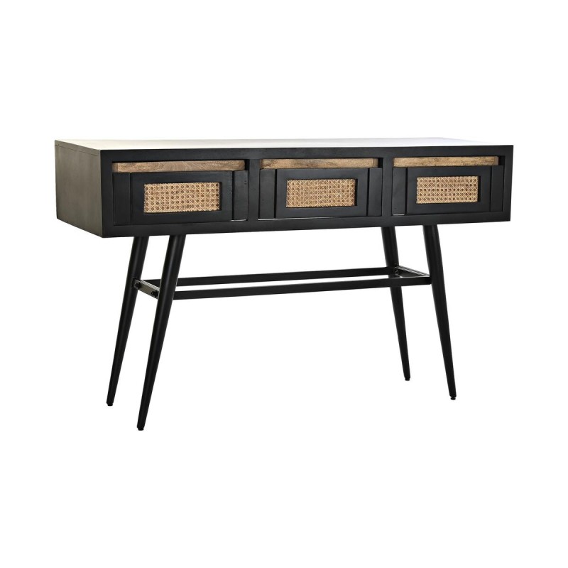 Console DKD Home Decor Naturel Noir Rotin Bois de manguier (125 x 40 x 76 cm) - Acheter à 350,87 € seulement chez Collector's Bo