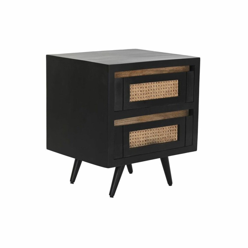 Table de Nuit DKD Home Decor Rotin Bois de manguier (50 x 40 x 55 cm) - Acheter à 216,40 € seulement chez Collector's Boutique