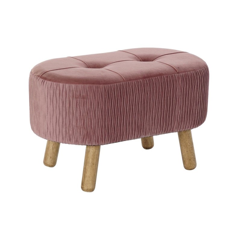 Banquette DKD Home Decor   Naturel Rose Bois Velours (60 x 35 x 36 cm) - Acheter à 65,81 € seulement chez Collector's Boutique