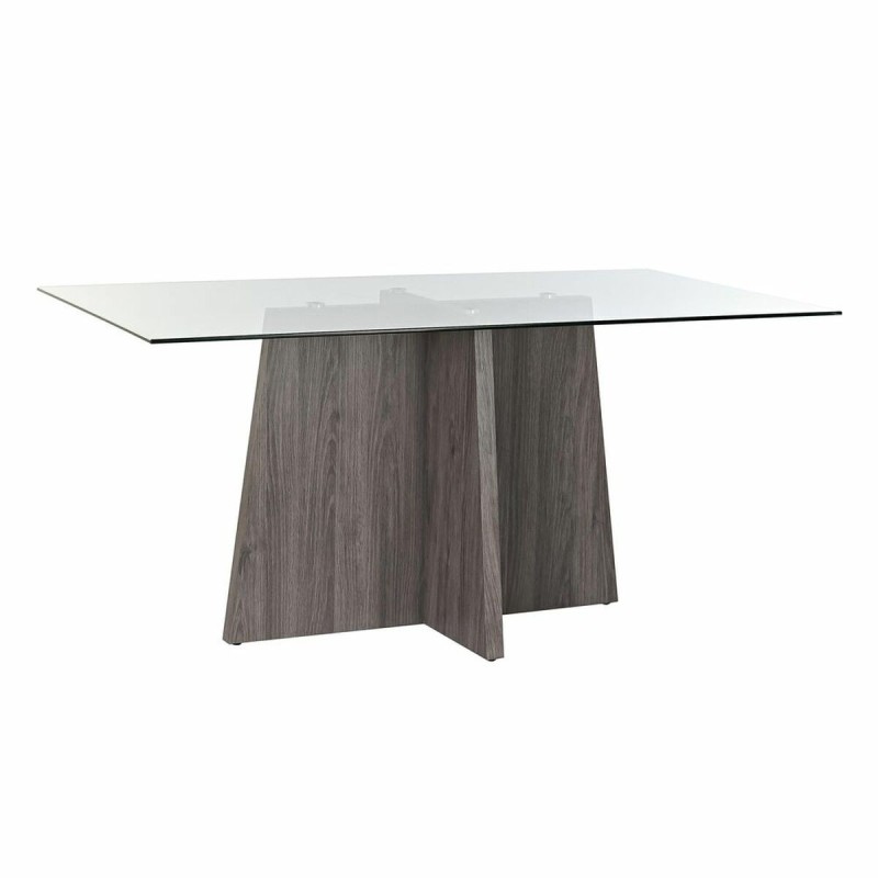 Table de Salle à Manger DKD Home Decor Verre Gris Transparent Bois MDF (160 x 90 x 75 cm) - Acheter à 231,36 € seulement chez Co