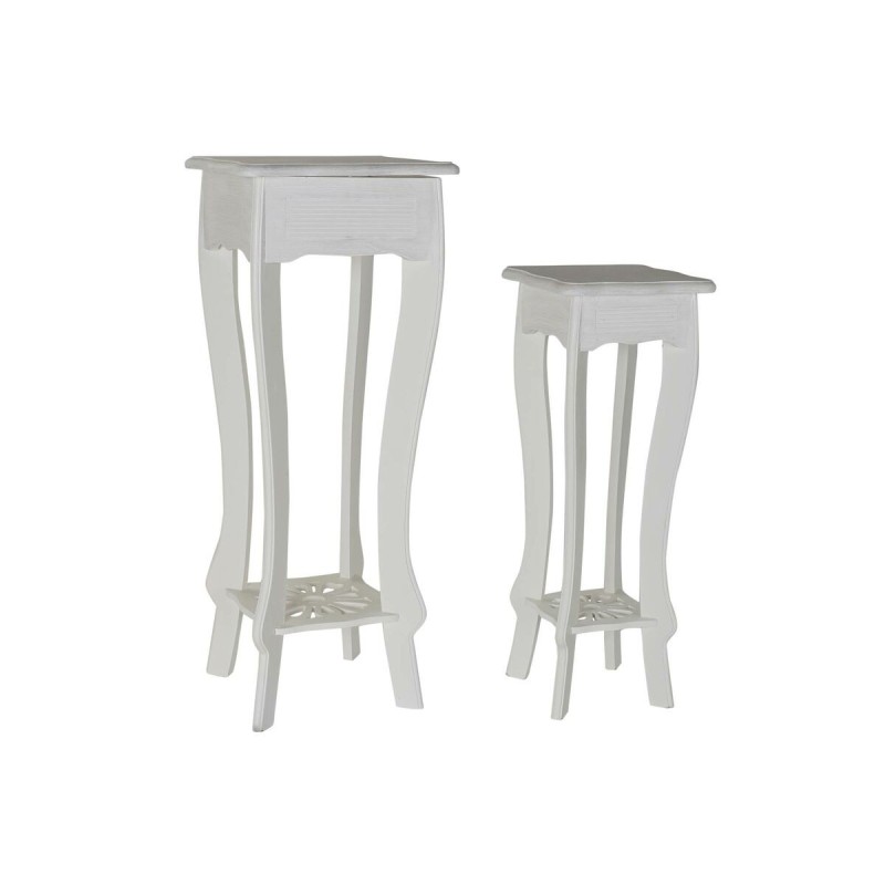 Jeu de 2 tables DKD Home Decor MDF Blanc (30 x 30 x 76 cm) - Acheter à 72,52 € seulement chez Collector's Boutique