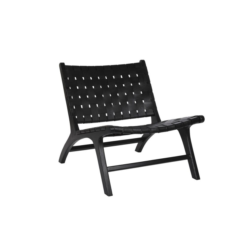 Chaise DKD Home Decor Teck Noir Cuir (65 x 79 x 70 cm) - Acheter à 250,56 € seulement chez Collector's Boutique