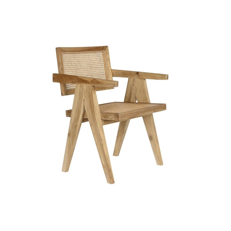 Chaise de Salle à Manger DKD Home Decor Naturel Teck Rotin (58 x 56 x 82 cm) - Acheter à 165,61 € seulement chez Collector's Bou