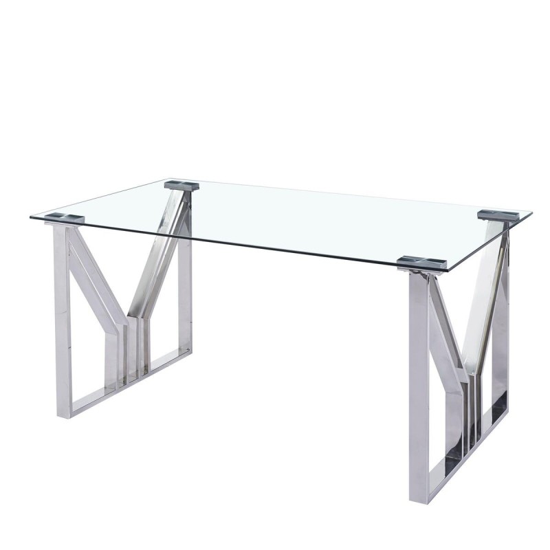 Table de Salle à Manger DKD Home Decor Verre Acier (180 x 90 x 75 cm) - Acheter à 443,50 € seulement chez Collector's Boutique