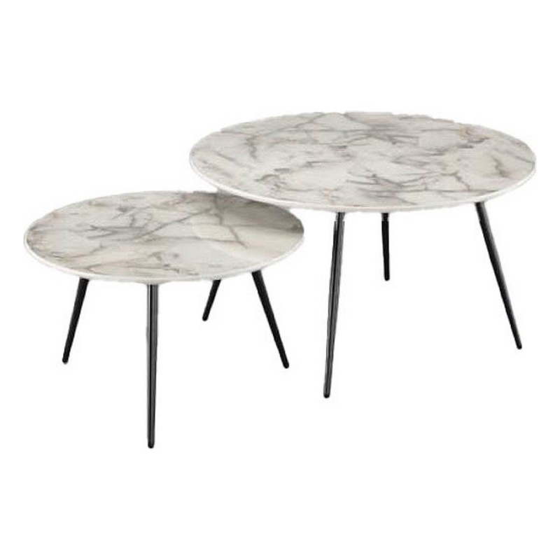 Jeu de 2 tables DKD Home Decor Acier Résine (80 x 80 x 45 cm) - Acheter à 197,29 € seulement chez Collector's Boutique