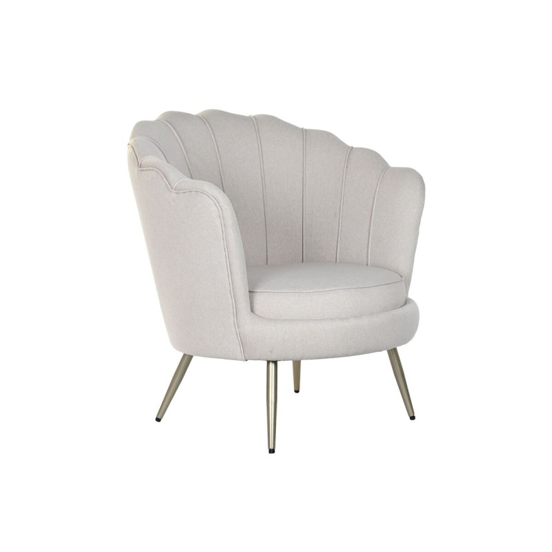 Fauteuil DKD Home Decor Beige Doré Métal Polyester (80 x 75 x 86 cm) - Acheter à 206,87 € seulement chez Collector's Boutique