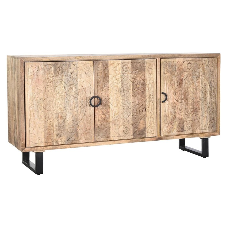 Buffet DKD Home Decor Naturel Noir Métal Bois de manguier (160 x 40 x 80 cm) - Acheter à 447,38 € seulement chez Collector's Bou