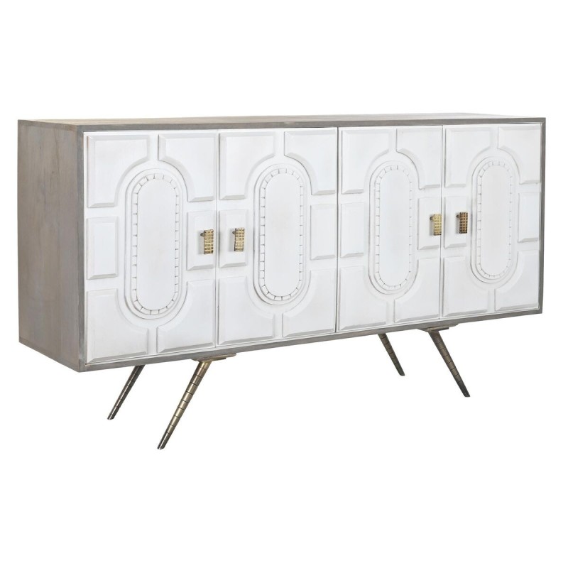 Buffet DKD Home Decor Gris Doré Métal Blanc Bois de manguier (152 x 43 x 84 cm) - Acheter à 755,17 € seulement chez Collector's 