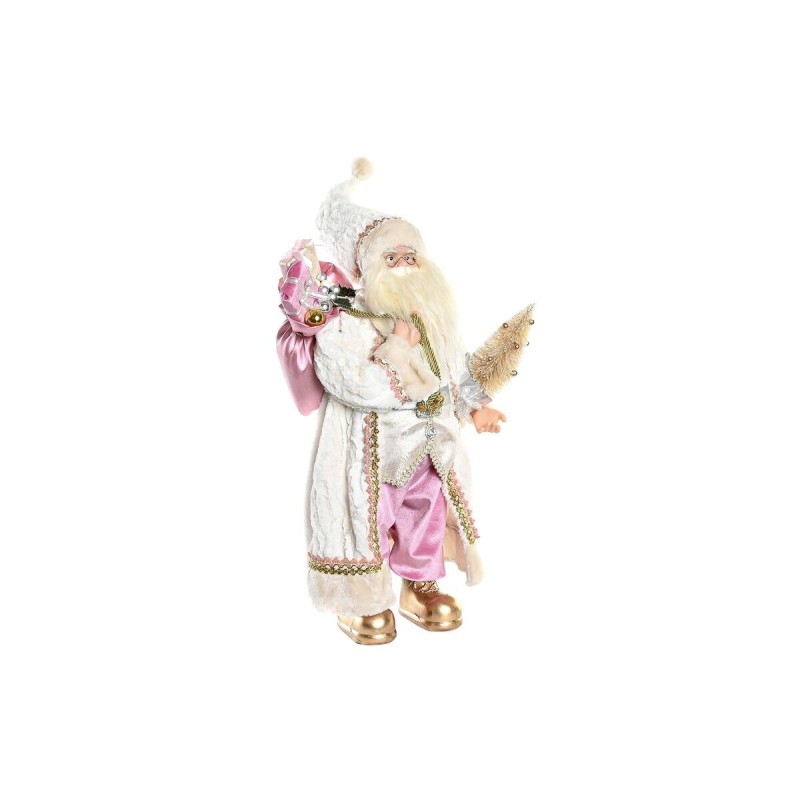 Figurine Décorative DKD Home Decor Noël Père Noël Gris Rose Bois Polyester PVC (32 x 20 x 60 cm) - Acheter à 41,54 € seulement c