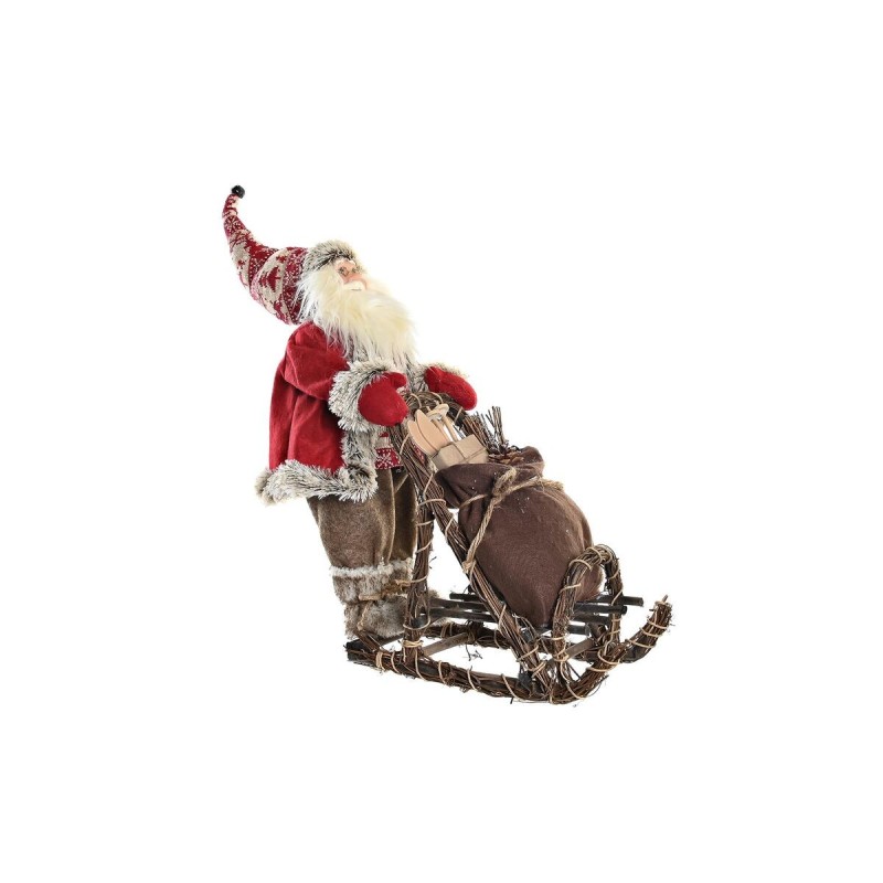 Figurine Décorative DKD Home Decor Rouge Gris Bois Polyester Père Noël (42 x 22 x 48 cm) - Acheter à 38,74 € seulement chez Coll