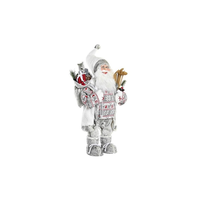 Décorations de Noël DKD Home Decor Père Noël Rouge Gris Bois Polyester Blanc PVC (32 x 20 x 64 cm) - Acheter à 40,48 € seulement