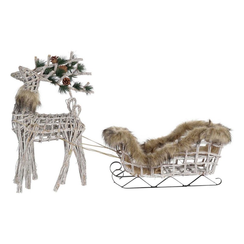 Décorations de Noël DKD Home Decor Renne osier (58 x 30 x 30 cm) (3 Pièces) - Acheter à 120,74 € seulement chez Collector's Bout