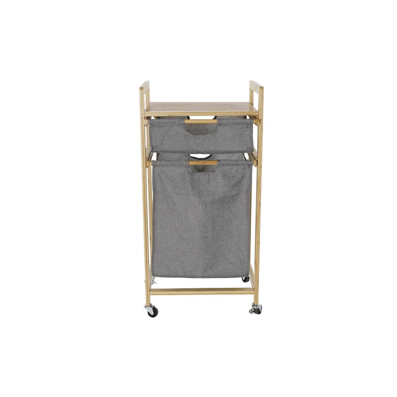 Etagère de salle de bains DKD Home Decor Naturel Gris Polyester Bambou (42 x 35 x 85 cm) - Acheter à 45,01 € seulement chez Coll