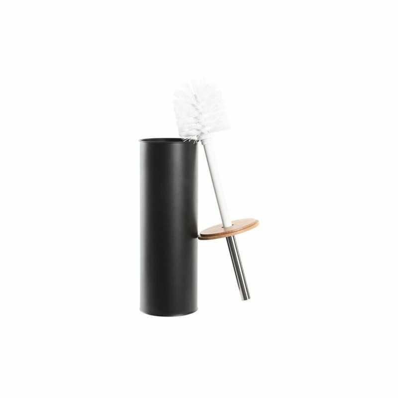 Brosse de salle de wc DKD Home Decor Naturel Noir Métal Aluminium Bambou Loft (9,5 x 9,5 x 38 cm) - Acheter à 7,46 € seulement c