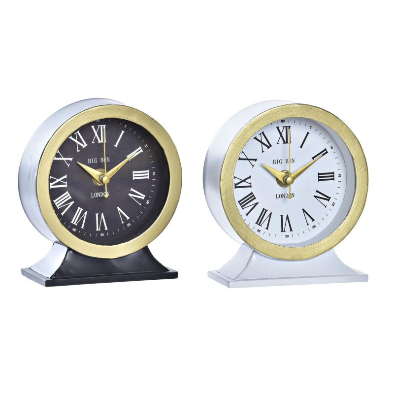 Horloge de table DKD Home Decor Verre Noir Blanc Fer (12 x 6 x 13 cm) (2 Unités) - Acheter à 23,27 € seulement chez Collector's 