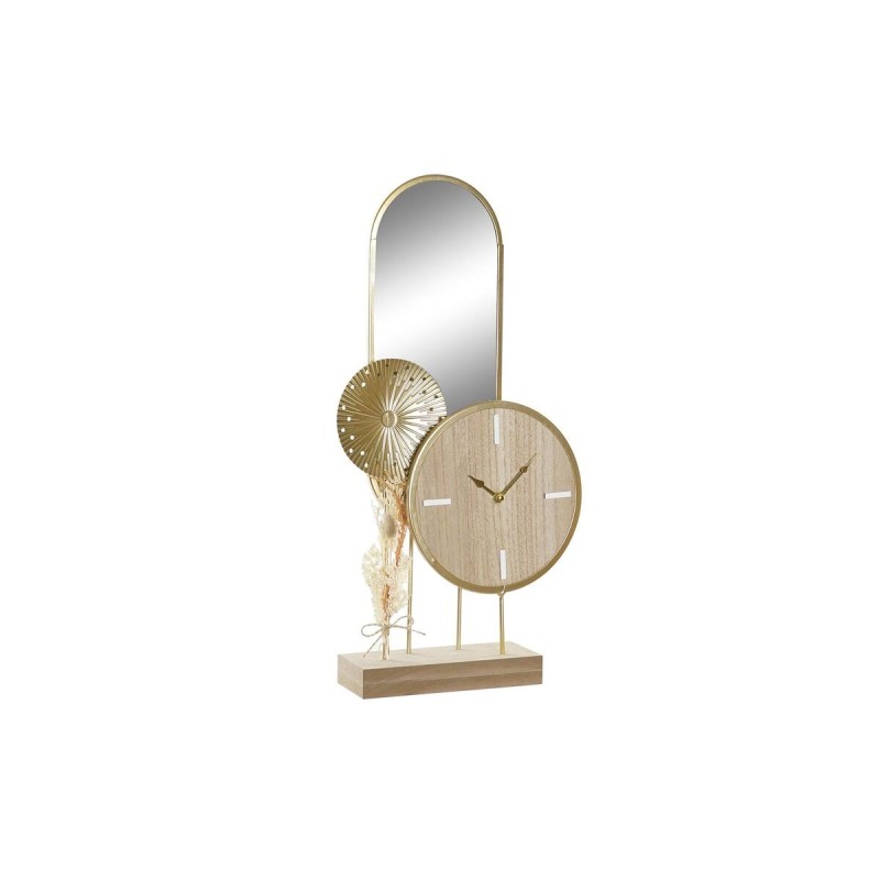 Horloge de table DKD Home Decor Miroir Naturel Doré Métal MDF (26 x 8 x 53 cm) - Acheter à 30,97 € seulement chez Collector's Bo