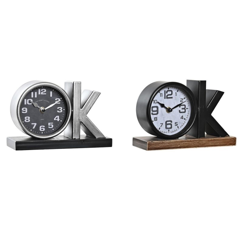 Horloge de table DKD Home Decor Argenté Noir Fer OK (23 x 8 x 15 cm) (2 Unités) - Acheter à 46,31 € seulement chez Collector's B