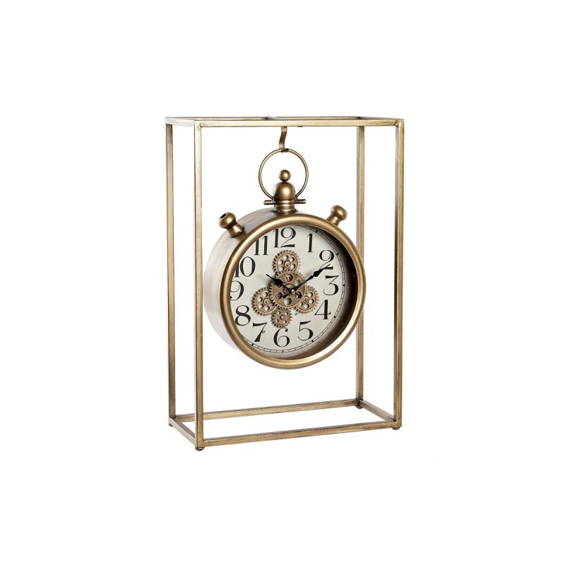 Horloge de table DKD Home Decor Verre Doré Fer Mouvement (33 x 15 x 48 cm) - Acheter à 58,09 € seulement chez Collector's Boutiq